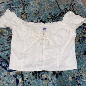 Princess Polly elouise crop top white